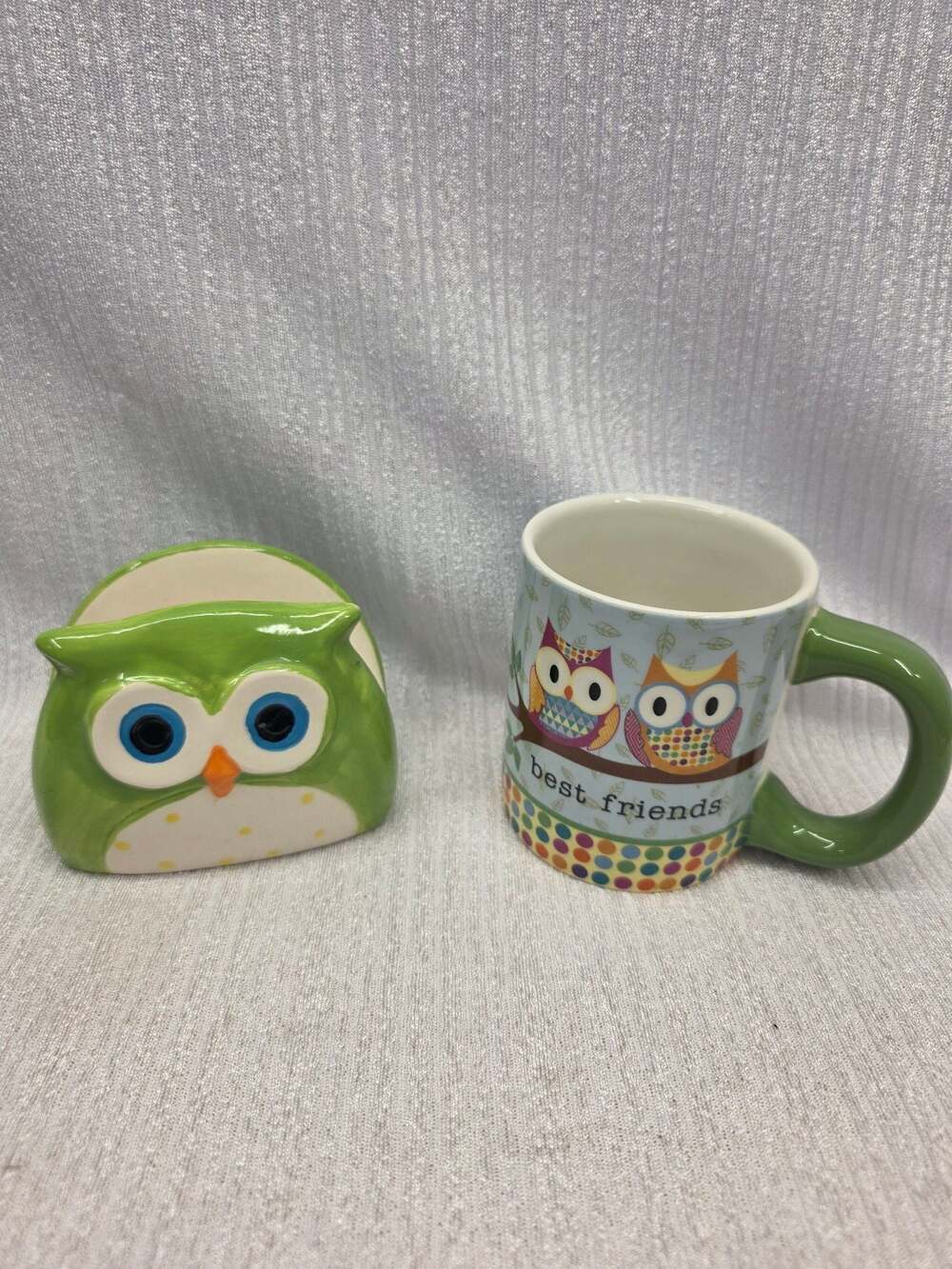 Giftcraft Celebrations Best Friends Owl Ceramic Coffee Mug and Napkin Holder Set